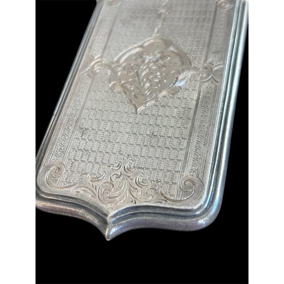 Sterling Silver Edwardian Engraved Cigarette Card Hinged Case 32.7g 925 - Picture 2 of 12